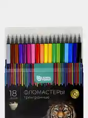 Фломастеры Schoolformat "Дикая планета" классические, 18 штук