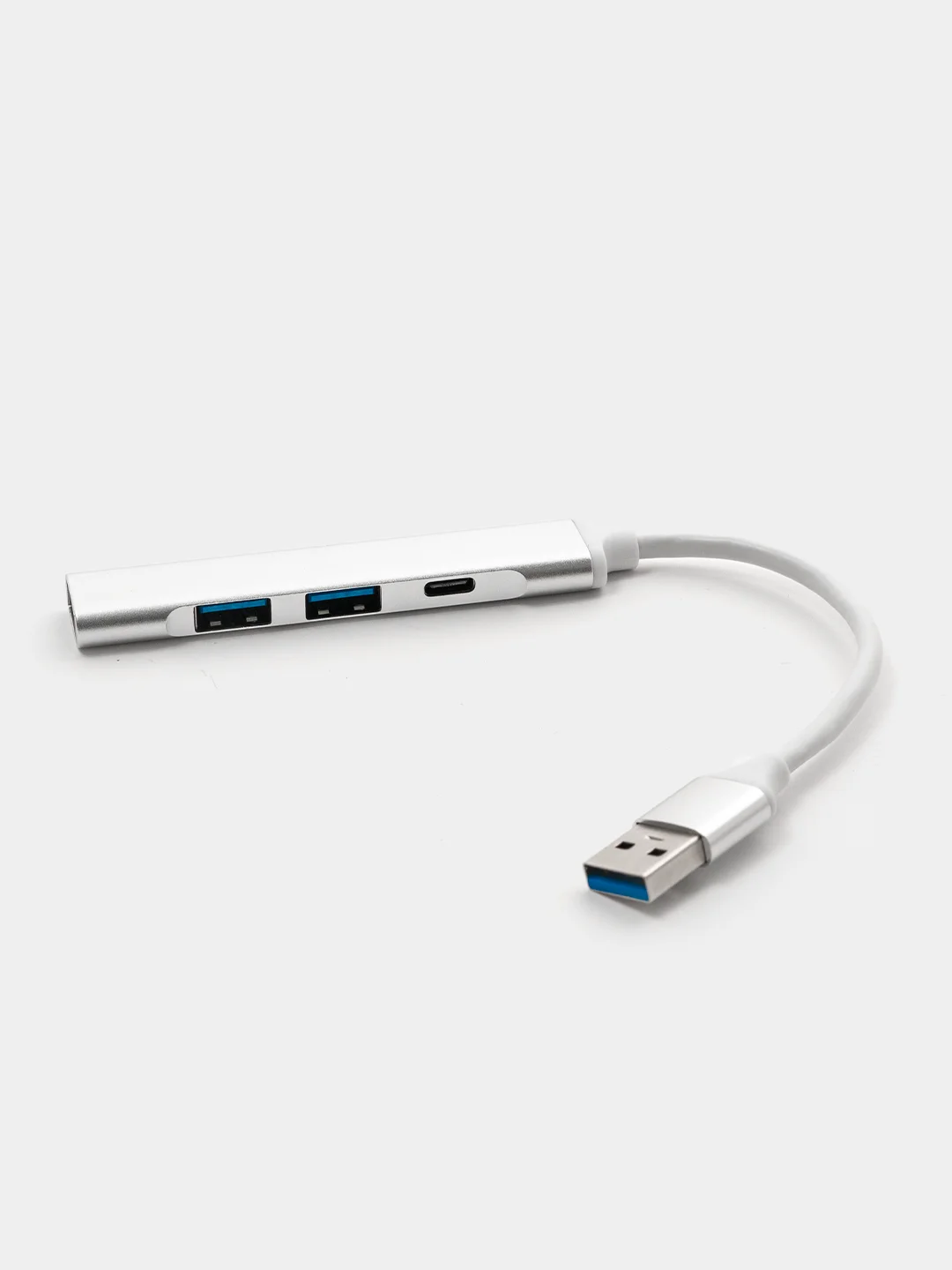 Серебряный usb разветвитель 3 порта + 1 Type-с порт