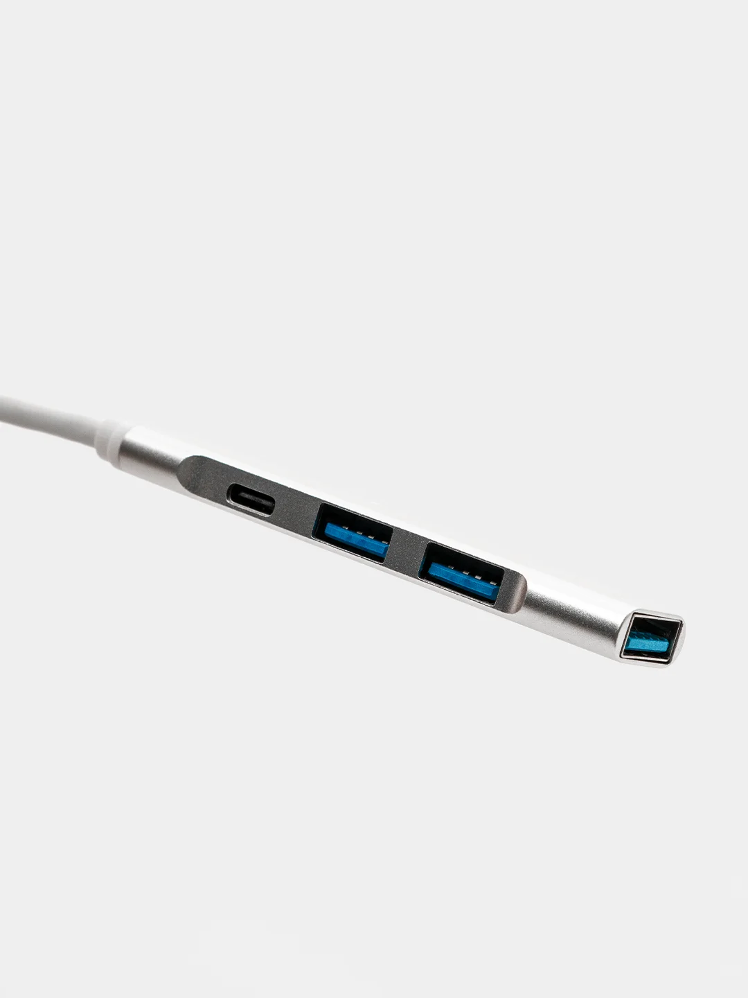 Серебряный usb разветвитель 3 порта + 1 Type-с порт