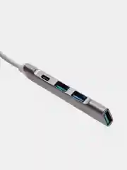 Серебряный usb разветвитель 3 порта + 1 Type-с порт