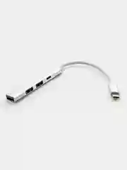 Серебряный type-c хаб, USB разветвитель 3 порта + 1 Type-С порт