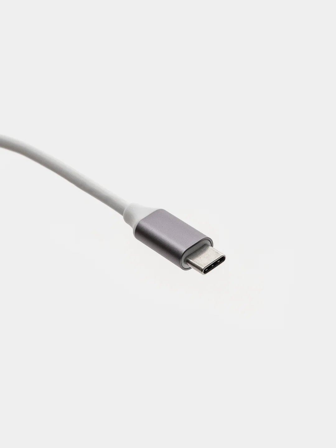 Серый металлик type-c хаб, USB разветвитель 3 порта + 1 Type-С порт
