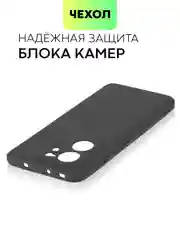 Черный чехол для Xiaomi 13T, 13T Pro матовый/прозрачный BROSCORP силиконовый, бортик вокруг камер