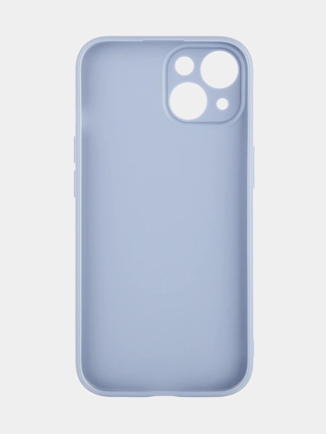 Светло-синий чехол + стекло для iPhone 15 силиконовый ROSCO матовый тонкий с бортиком- защитой камер