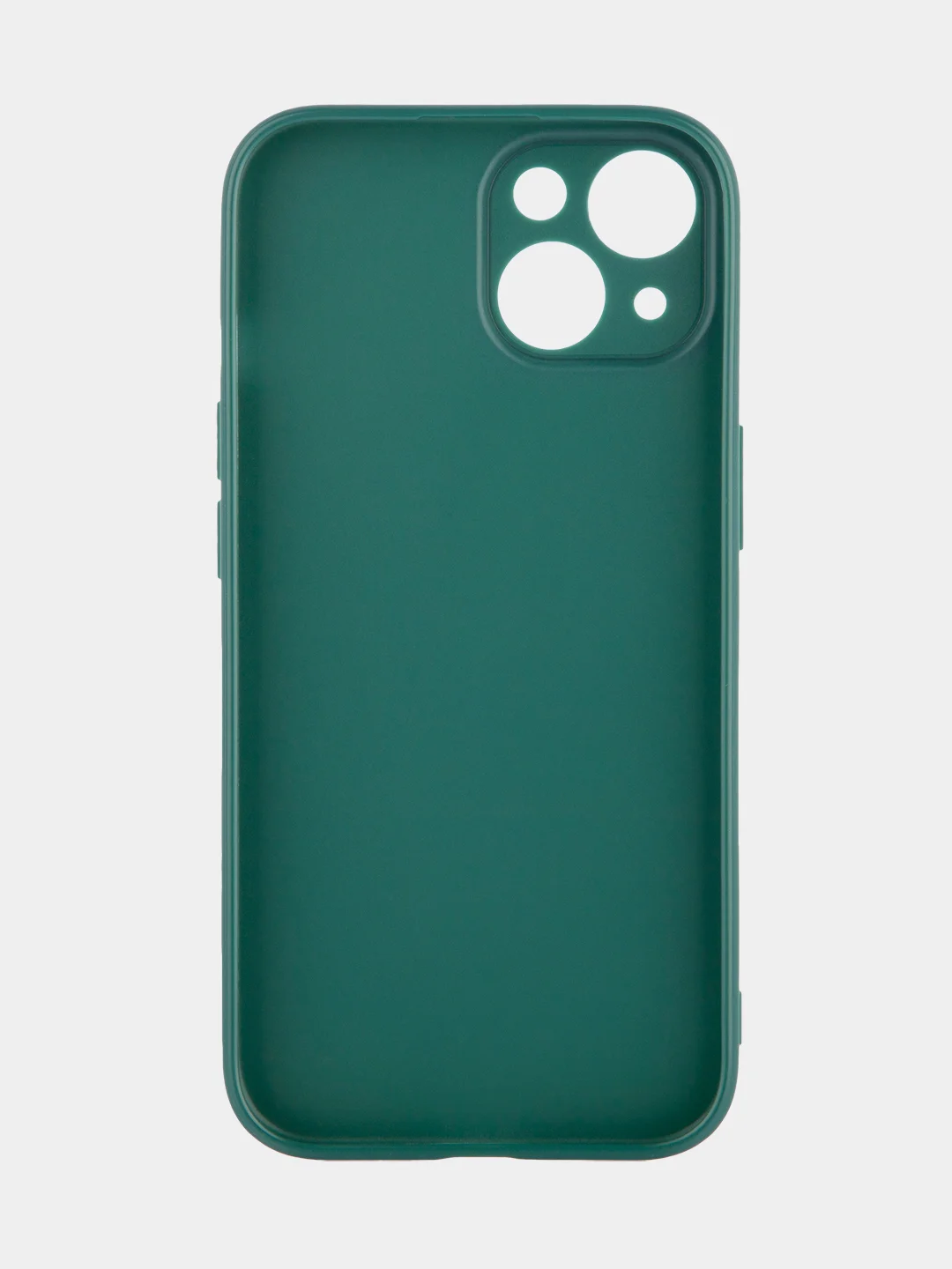 Тёмно-зелёный чехол + стекло для iPhone 15 силиконовый ROSCO матовый тонкий с бортиком- защитой камер