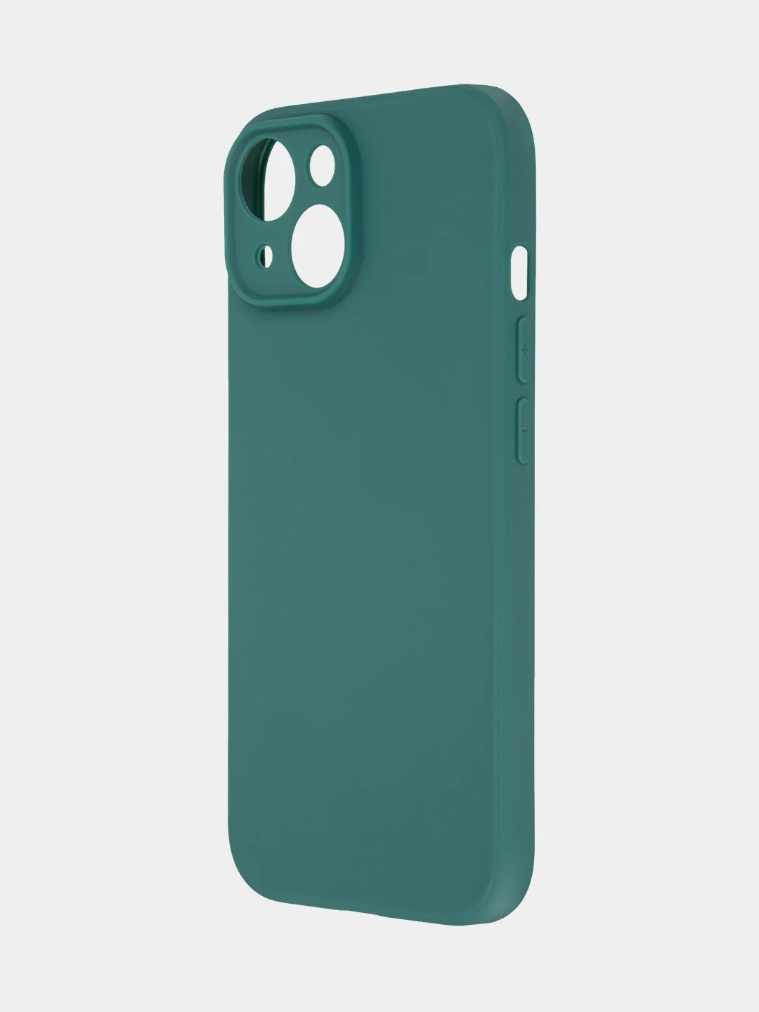 Тёмно-зелёный чехол + стекло для iPhone 15 силиконовый ROSCO матовый тонкий с бортиком- защитой камер