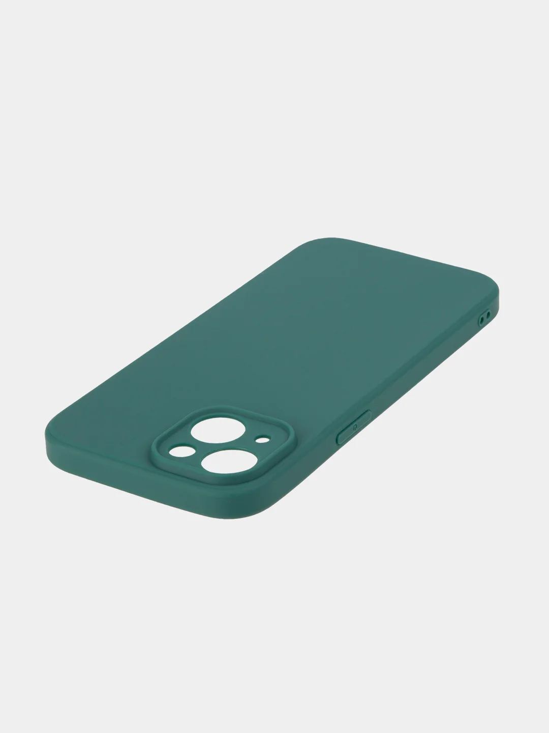 Тёмно-зелёный чехол + стекло для iPhone 15 силиконовый ROSCO матовый тонкий с бортиком- защитой камер
