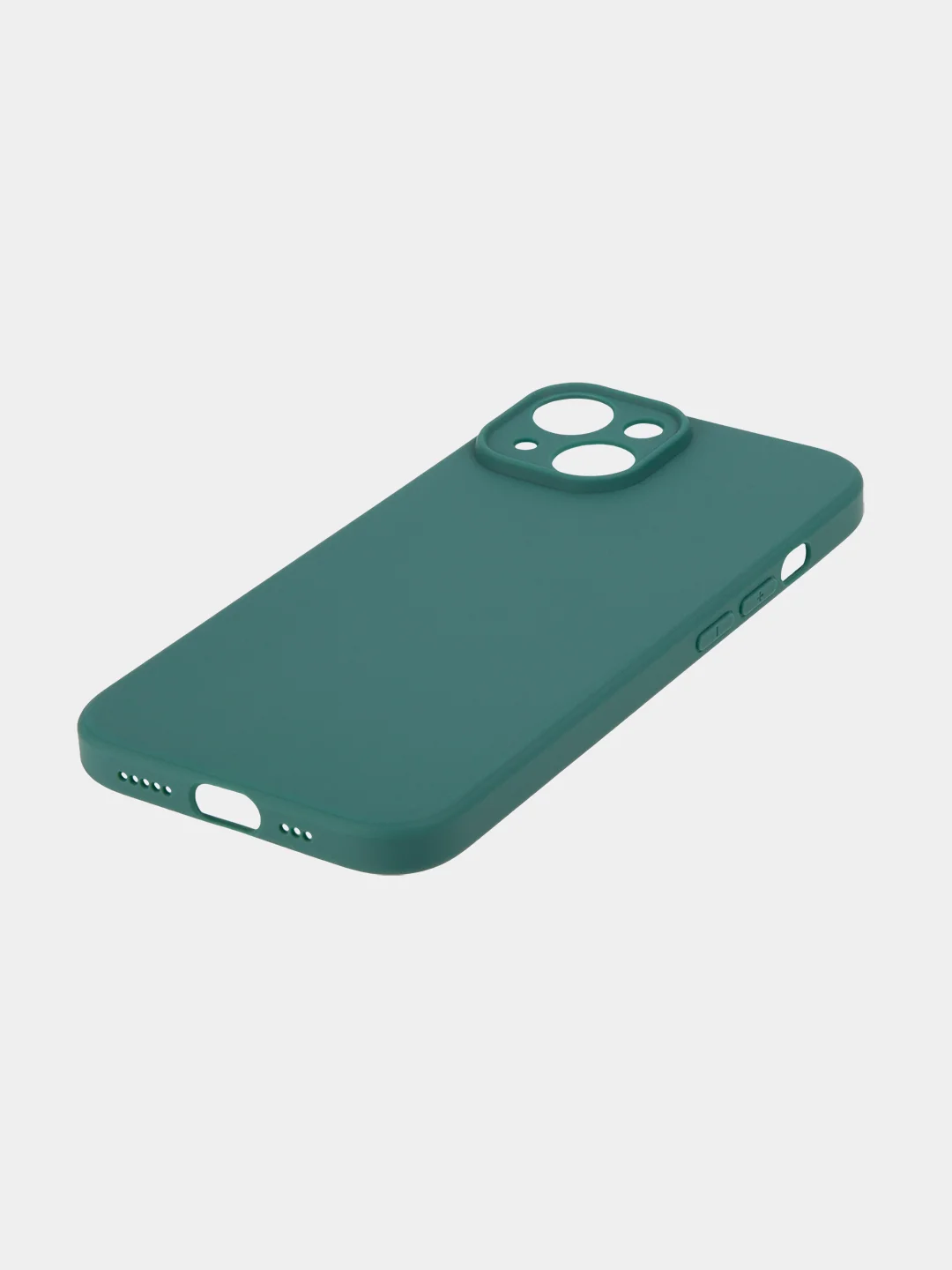 Тёмно-зелёный чехол + стекло для iPhone 15 силиконовый ROSCO матовый тонкий с бортиком- защитой камер