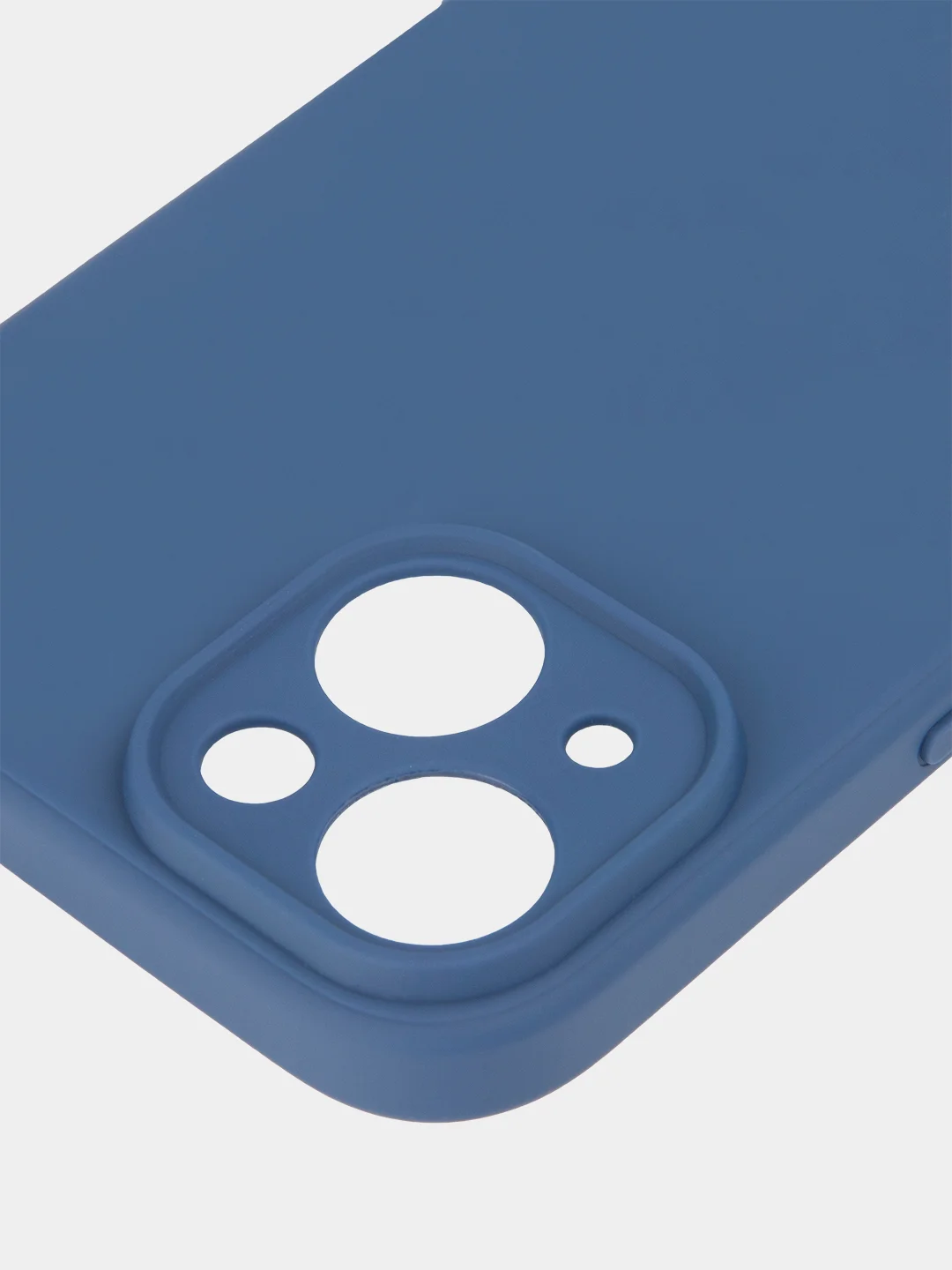 Синий чехол + стекло для iPhone 15 силиконовый ROSCO матовый тонкий с бортиком- защитой камер