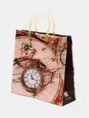 Бежевый подарочный пакет пластик 30*30*10см