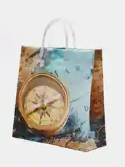 Бирюзовый подарочный пакет пластик 30*30*10см