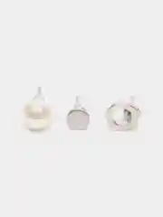 Серый набор женских сережек
