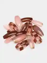 Коралловый накладные ногти, с дизайном