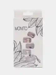 Коралловый меланж накладные ногти, с дизайном