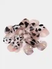 Коралловый меланж накладные ногти, с дизайном