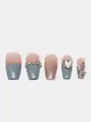 Красный накладные ногти, с дизайном