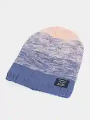 Синий вязаная мужская шапка с флисом