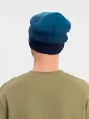 Голубой вязаная мужская шапка с флисом