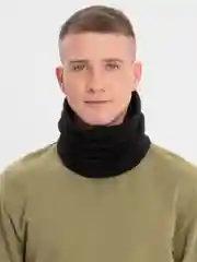 Угольный шарф - труба, балаклава, снуд двойной, флисовый, зимний,