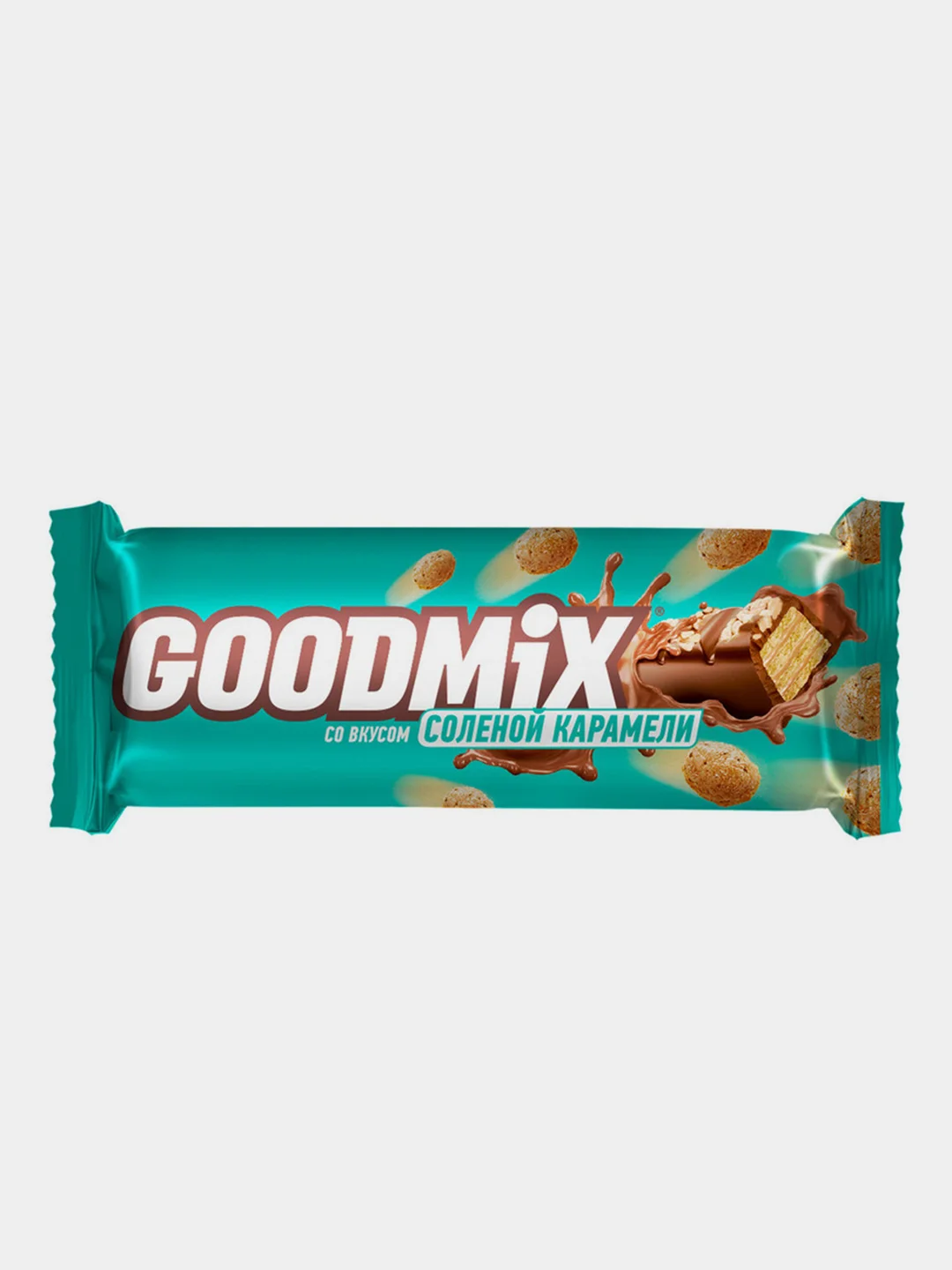 Шоколадный мини-батончик с хрустящей вафлей GOODMIX со вкусом соленой карамели, 5 кг