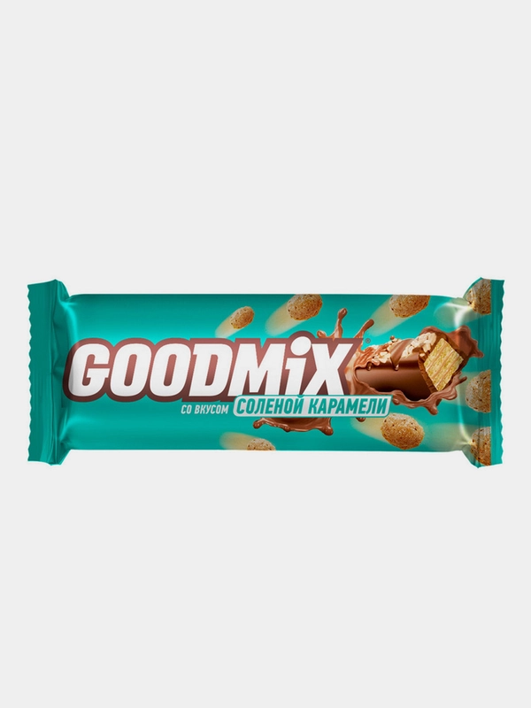 Шоколадный мини-батончик с хрустящей вафлей GOODMIX со вкусом соленой карамели, 5 кг