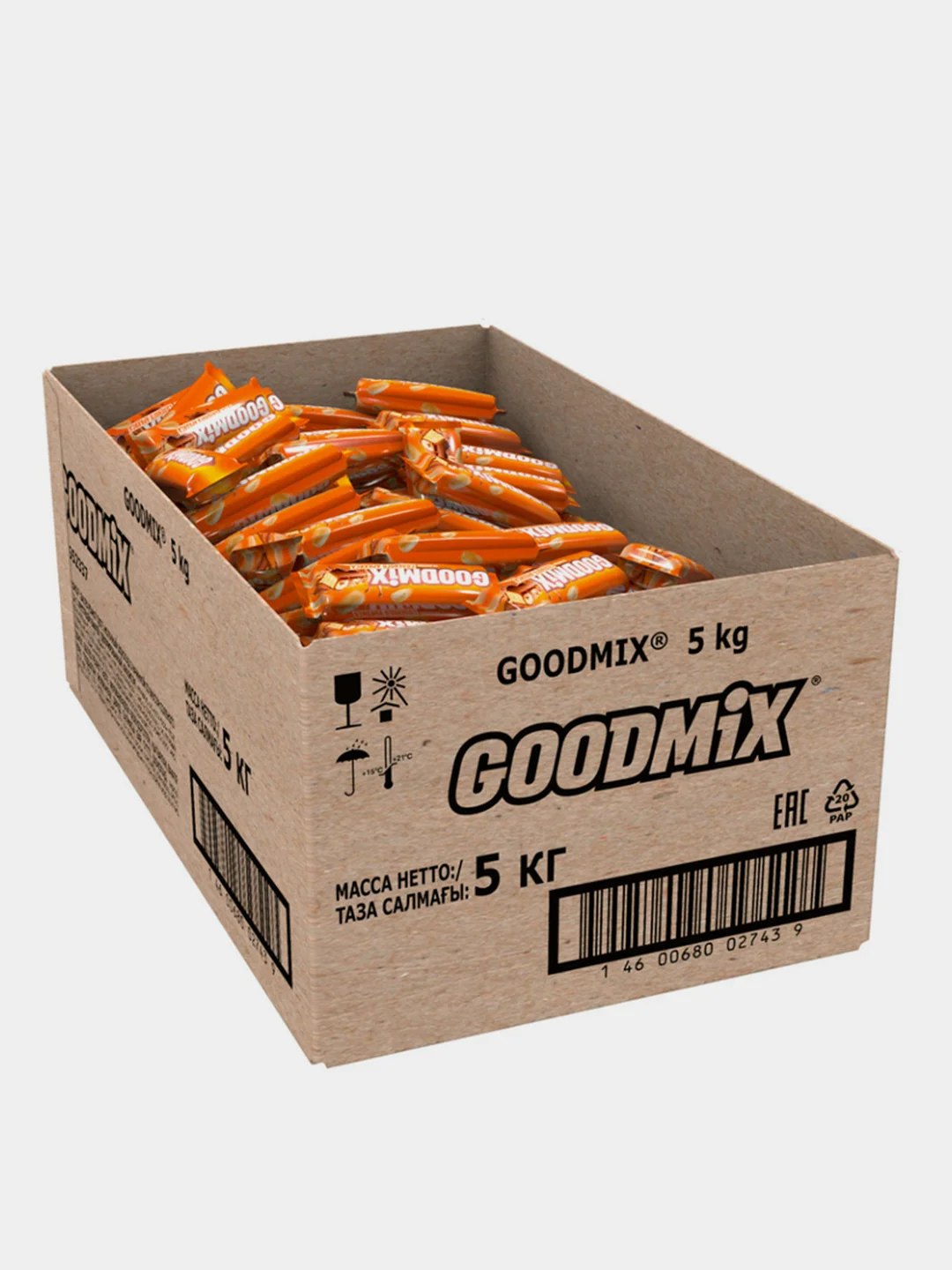 Шоколадный мини-батончик с хрустящей вафлей GOODMIX со вкусом соленого арахиса, 5кг