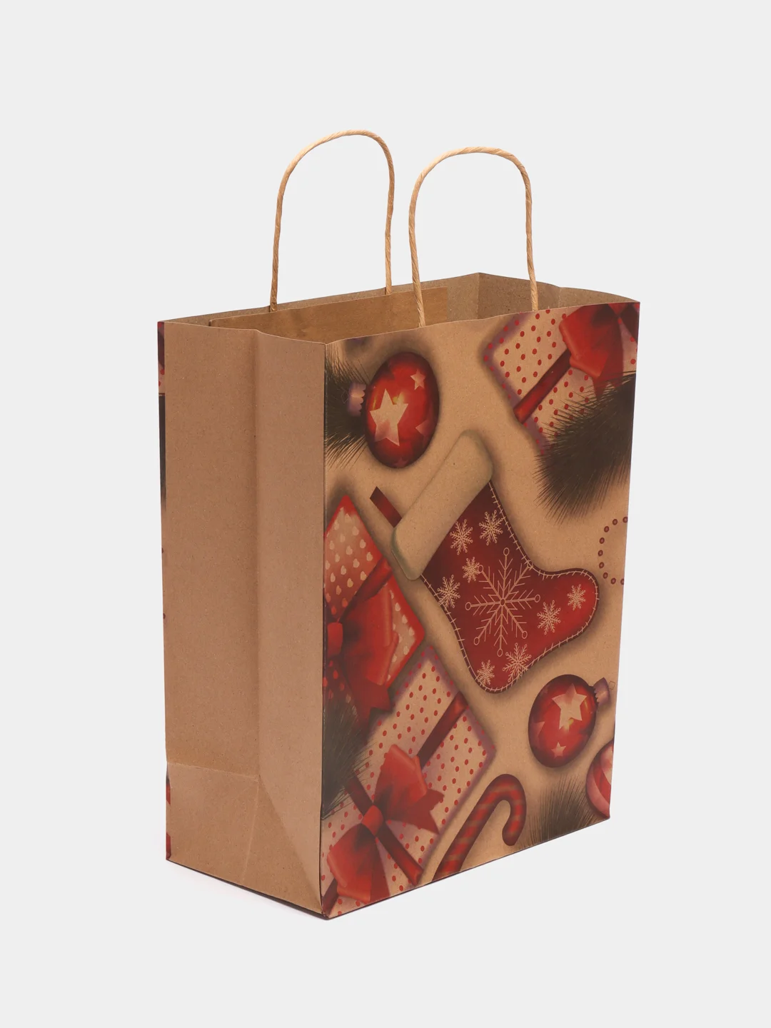 Пакет подарочный новогодний, для подарка 10 штук "Christmas Kraft", Золотая Сказка, 591961