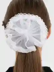 Белый белый бант, 12 см, 1 штука