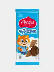 Молочный шоколад Чудастик с молочной начинкой и какао-печеньем Россия-щедрая душа, 87г