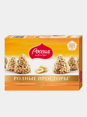 Конфеты Родные Просторы с арахисовой начинкой и вафельной крошкой, Россия-щедрая душа,125г