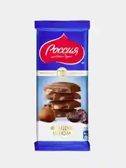 Шоколад молочный Россия - Щедрая душа с фундуком и изюмом, 82г
