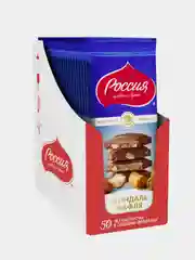 Молочный шоколад с миндалем и вафлей Россия-щедрая душа, 82г