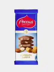 Молочный шоколад с миндалем и вафлей Россия-щедрая душа, 82г