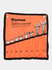 Набор ключей рожково-накидных, 8 предм. 8-19мм, усиленные, в сумке