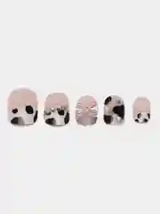 Коралловый меланж накладные ногти, с дизайном