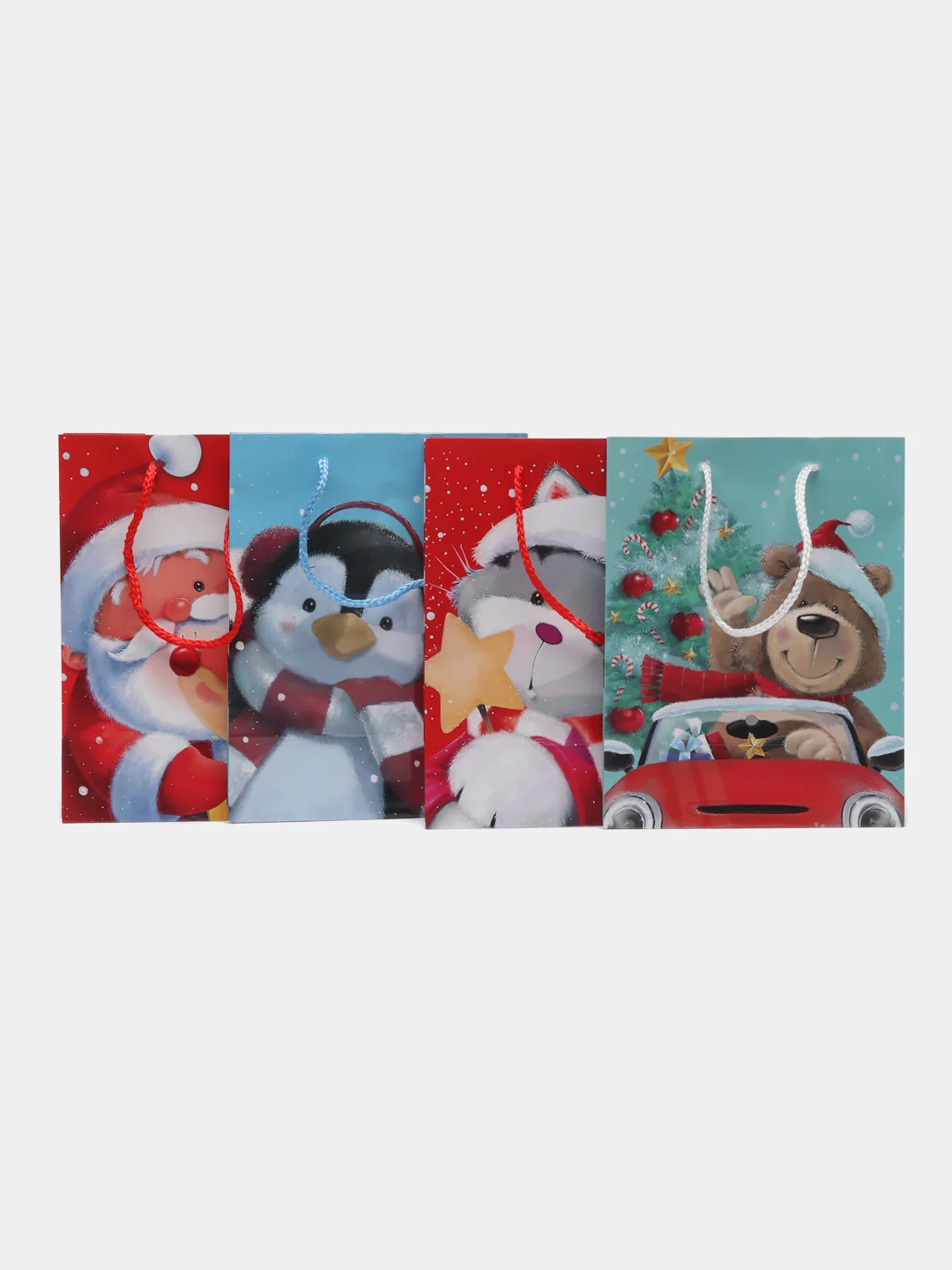 Пакет подарочный новогодний, для подарка 4 штуки Christmas Animals, Золотая Сказка, 591956