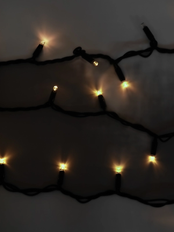 Гирлянда светодиодная новогодняя уличная Золотая Сказка, 100 Led 10 м, теплый белый 591295