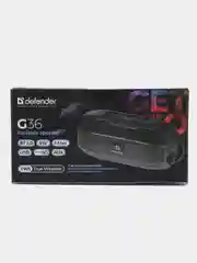 Колонка портативная Defender G36, 5 Вт, Bluetooth, FM-тюнер, USB, черная, 513813