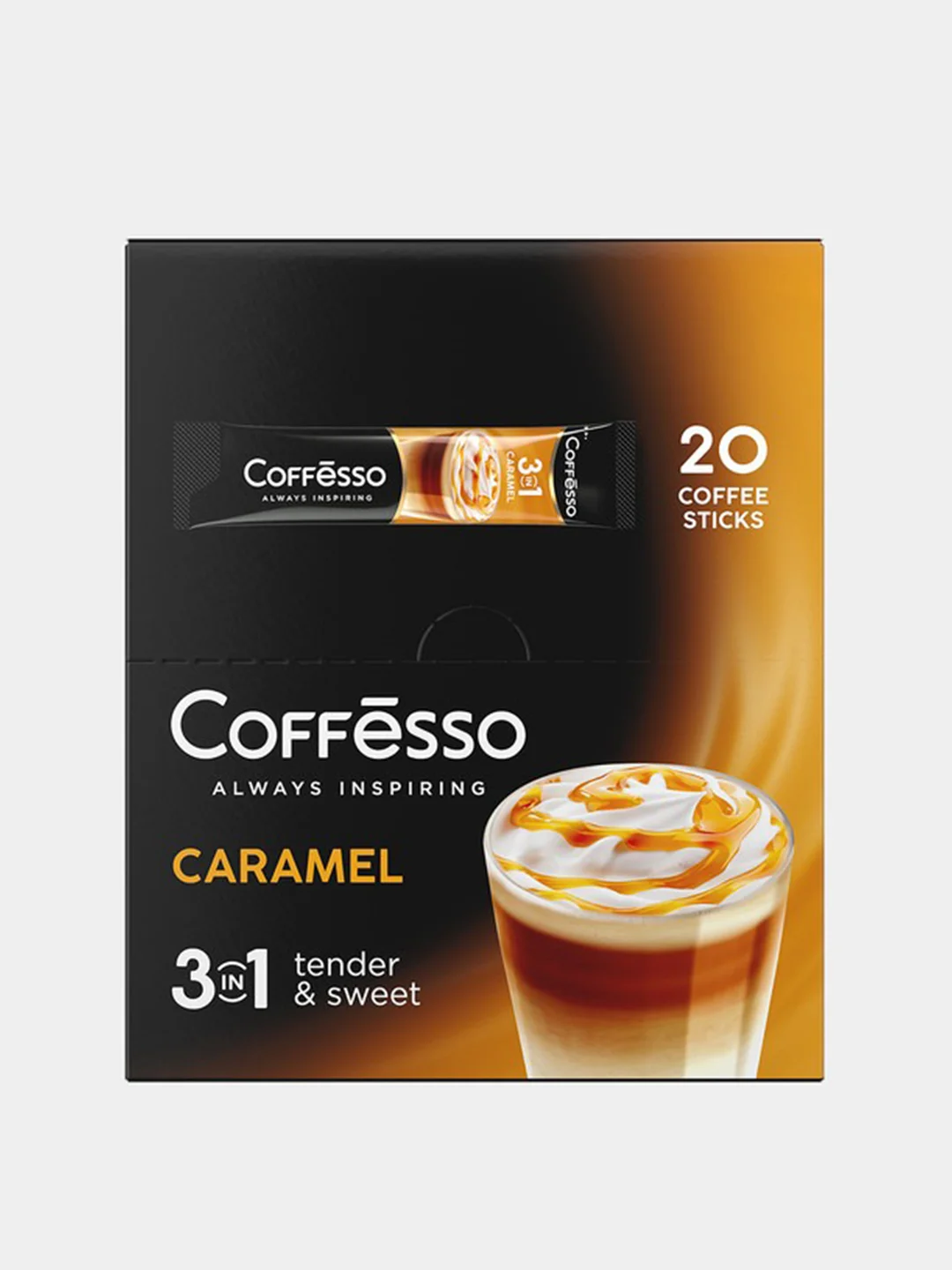 Кофейный напиток растворимый Coffesso Caramel 3 в 1, 20 стиков, 300 г