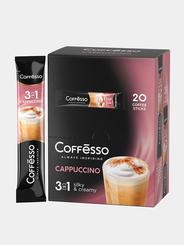 Кофейный напиток растворимый Coffesso Cappuccino 3 в 1, 20 стиков, 300 г
