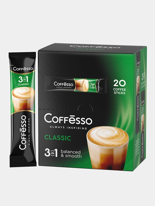 Кофейный напиток растворимый Coffesso Classic 3 в 1, 20 стиков, 300 г