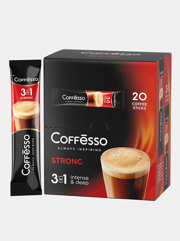 Кофейный напиток растворимый Coffesso Strong 3 в 1, 20 стиков, 300 г
