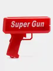 Красный игрушечный денежный пистолет Бабломет Деньгомет подарок на новый год