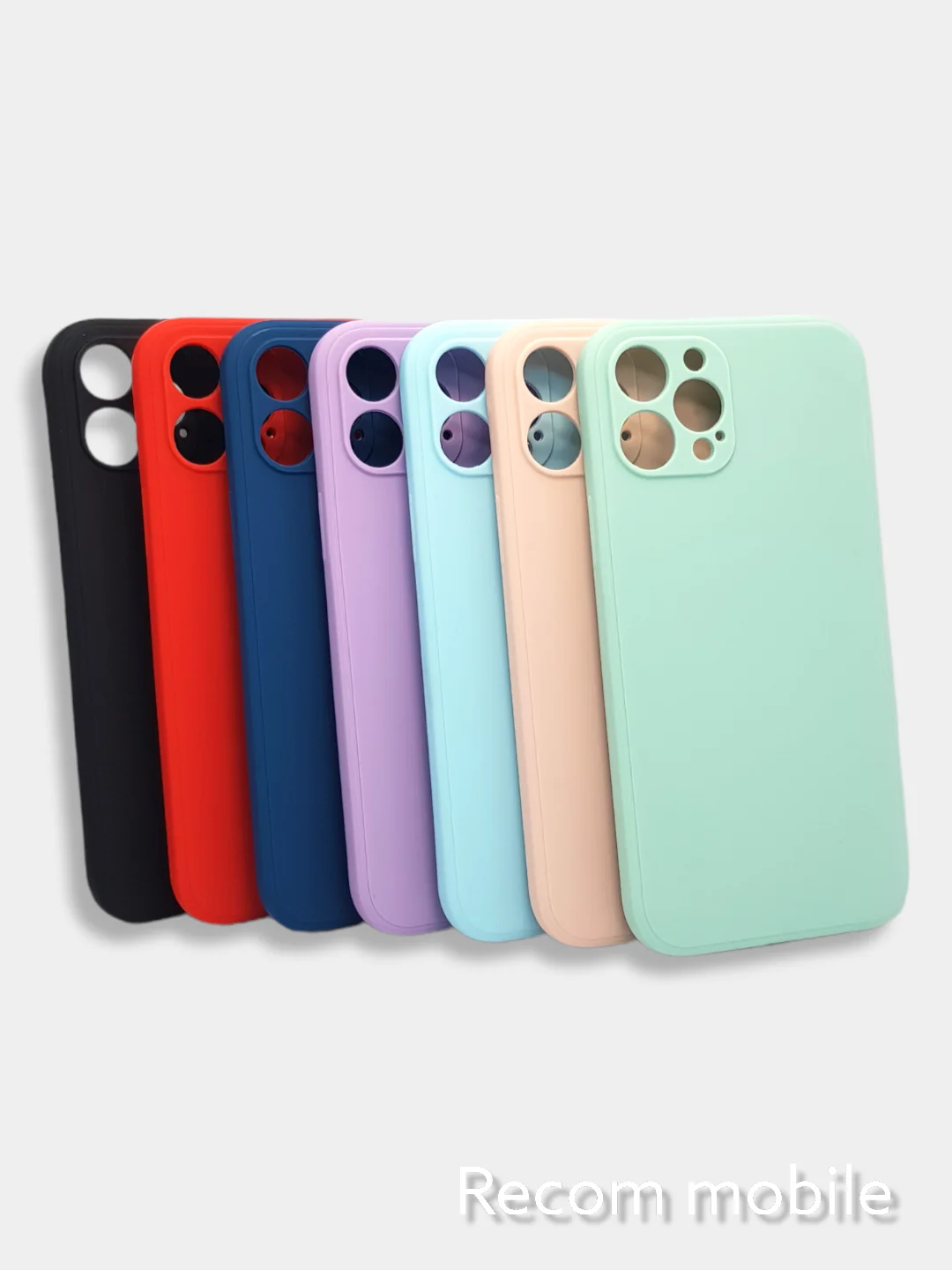 Чехол для iPhone 12 PRO MAX матовый силиконовый с закрытым низом и бархатом внутри