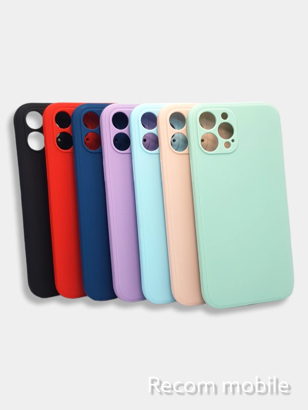 Чехол для iPhone 12 PRO MAX матовый силиконовый с закрытым низом и бархатом внутри