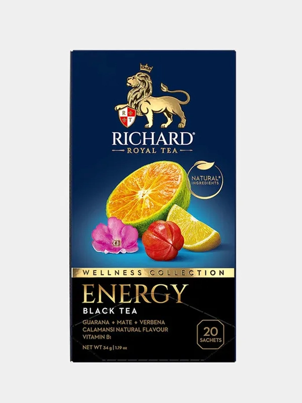Чай черный байховый RICHARD ENERGY 20 саше, 34 гр