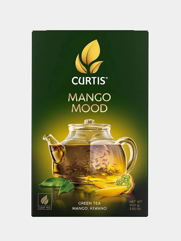 Чай зеленый листовой CURTIS Mango Mood c манго, кивано и эстрагоном, 100 г