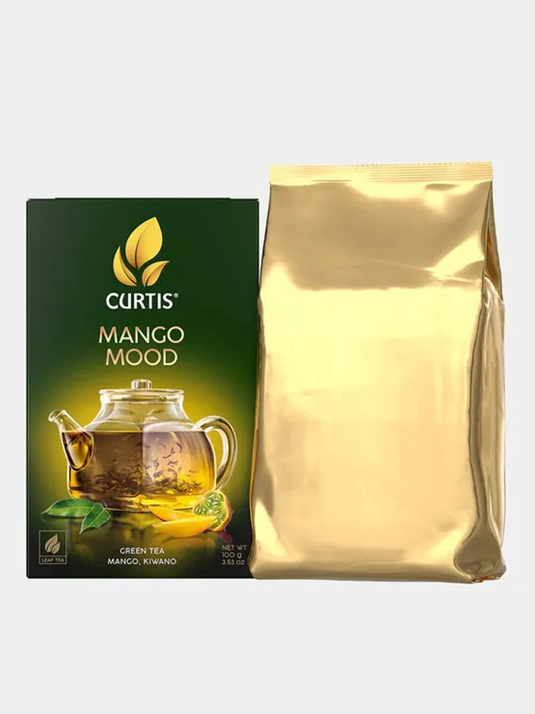 Чай зеленый листовой CURTIS Mango Mood c манго, кивано и эстрагоном, 100 г