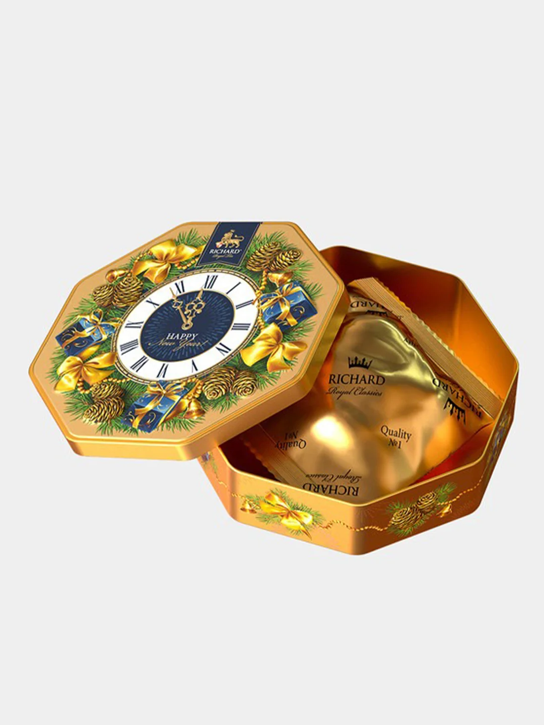 Чай черный крупнолистовой Richard Sparkling New Year Золотой, ж/б, 80гр
