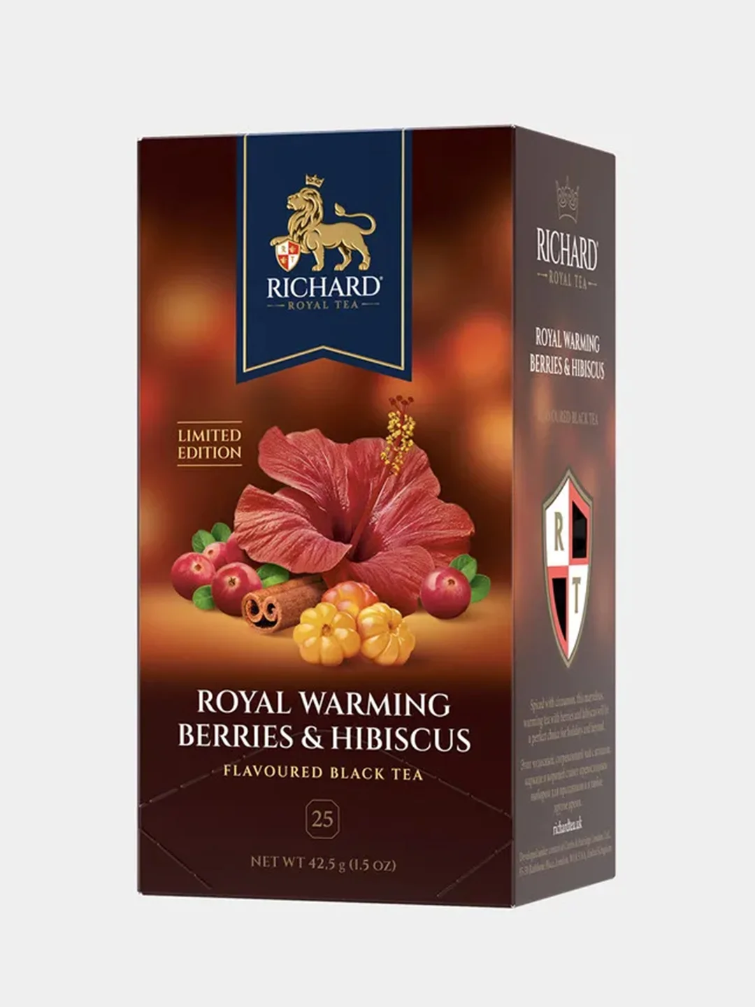 Чай чёрный ароматизированный Richard ROYAL WARMING BERRIES & HIBISCUS, 25 саше, 42,5 гр
